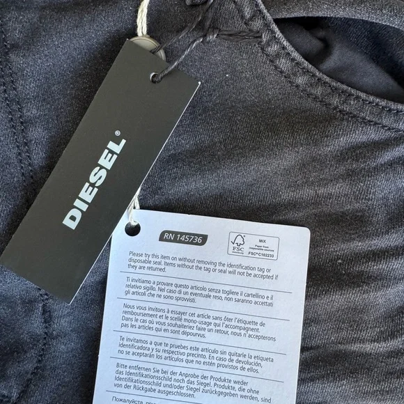 NWT Diesel Industry Krayver R26U6 Faded Gray Jeans W36 L34